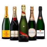 PACK 5 CHAMPAGNES PRESTIGE — Veuve Clicquot, Moët & Chandon, G.H. Mumm, Laurent-Perrier, Taittinger