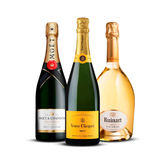 PACK 3 CHAMPAGNES PRESTIGE - Veuve Clicquot Brut Carte Jaune, Ruinart Blanc de Blancs, Moët & Chandon Impérial Brut