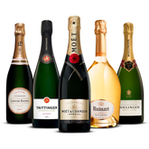 PACK 5 CHAMPAGNES PRESTIGE ABSOLUE — Laurent-Perrier La Cuvée Brut, Taittinger Brut Réserve, Moët & Chandon Impérial Brut, Ruinart Blanc de Blancs, Bollinger Special Cuvée