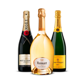 PACK 3 CHAMPAGNES ICÔNES - Ruinart Blanc de Blancs, Veuve Clicquot Brut Carte Jaune, Moët & Chandon Impérial Brut